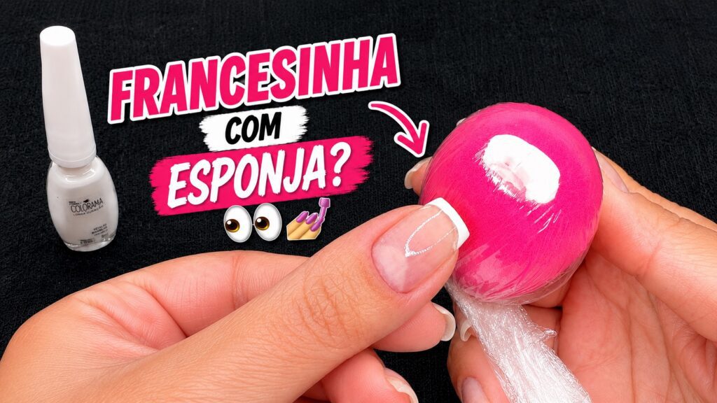 Francesinha sem carimbo: truque com esponja de maquiagem e plástico filme