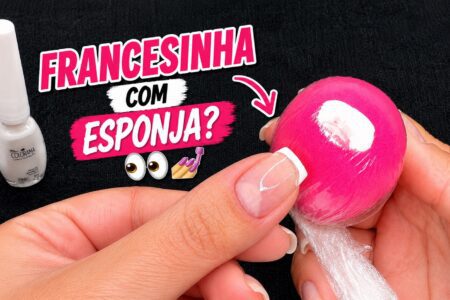 Francesinha sem carimbo: truque com esponja de maquiagem e plástico filme