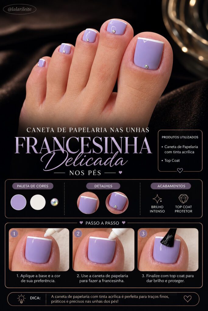 Caneta de Papelaria nas Unhas – Francesinha Delicada nos Pés