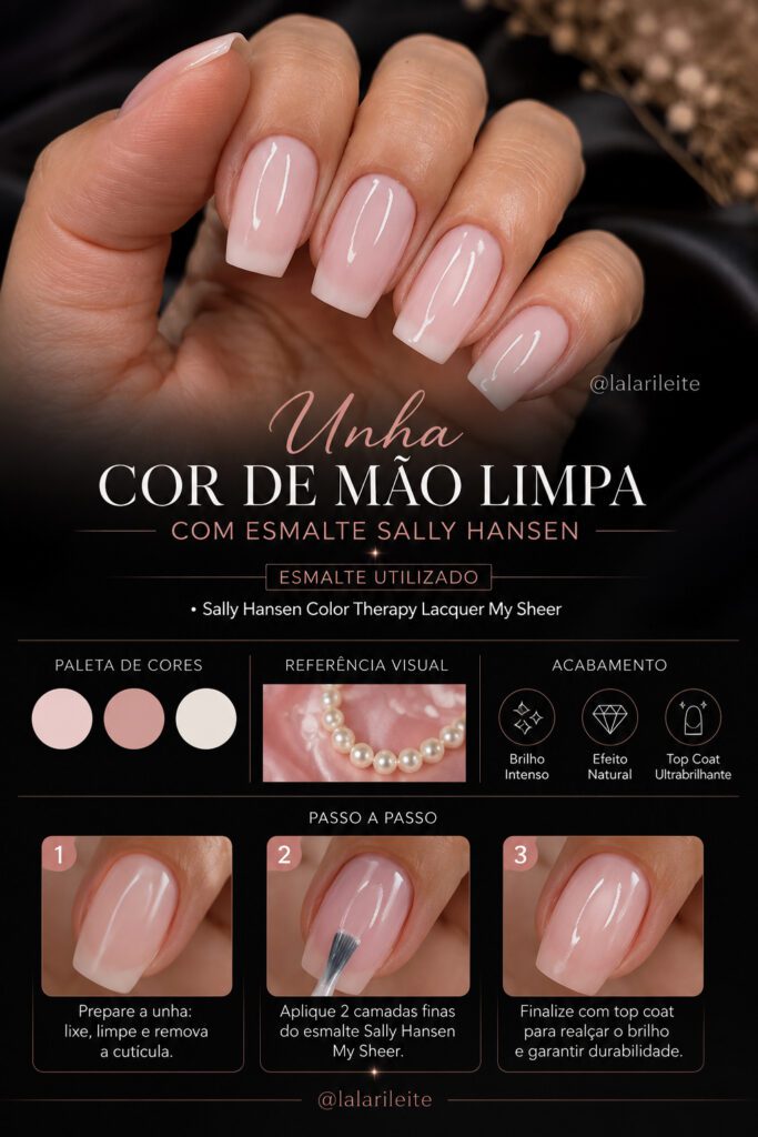 Unha Cor de Mão Limpa com Esmalte Sally Hansen