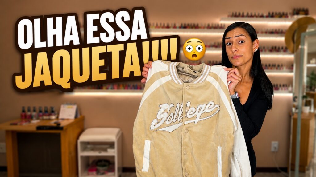 Jaqueta college bege com creme: o achadinho quentinho e perfeito para looks de frio
