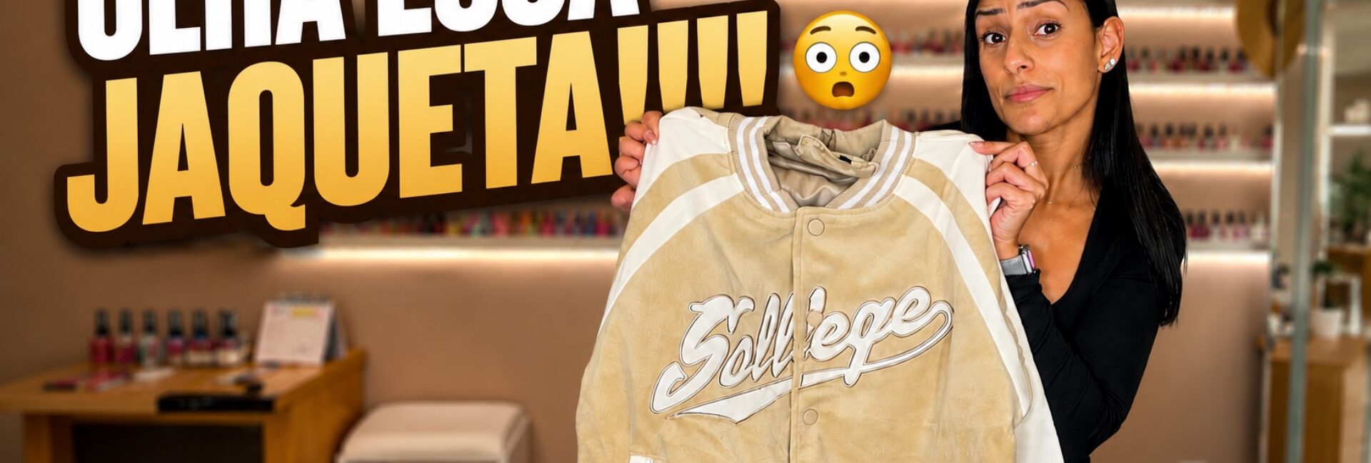 Jaqueta college bege com creme: o achadinho quentinho e perfeito para looks de frio