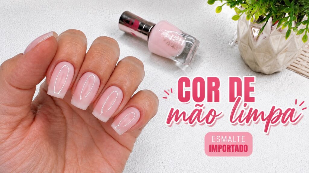 Unha cor de mão limpa com esmalte Sally Hansen: delicadeza e elegância