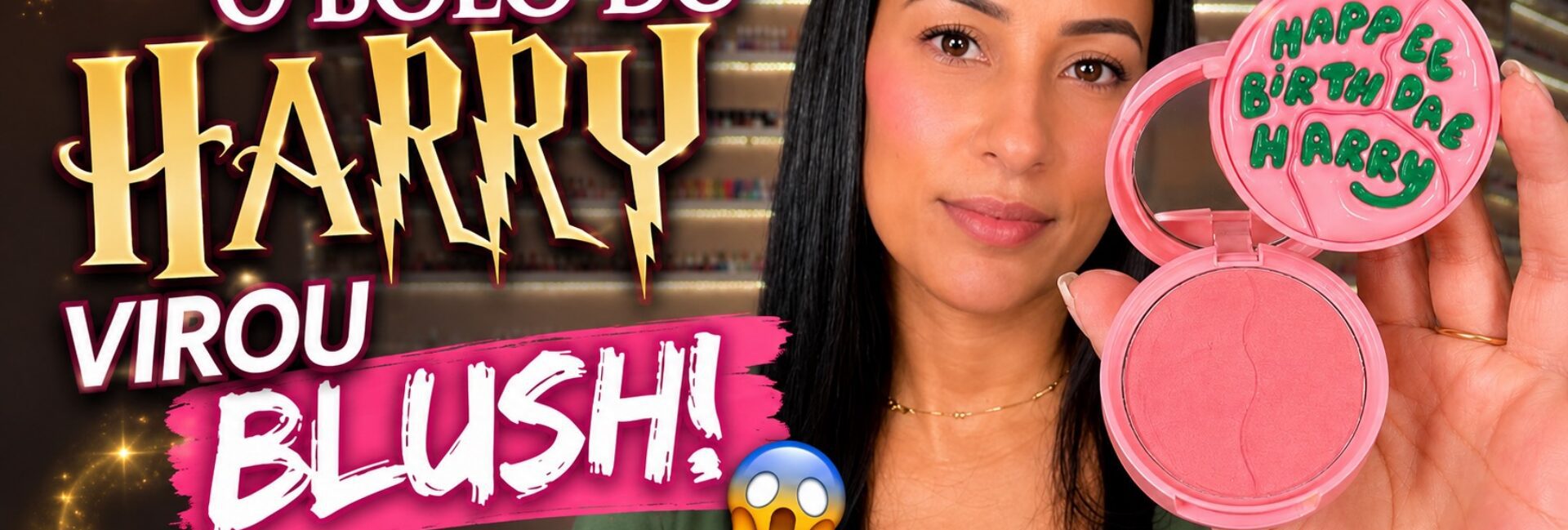 O blush da coleção Harry Potter da Sheglam: cor rosinha e pigmentação intensa