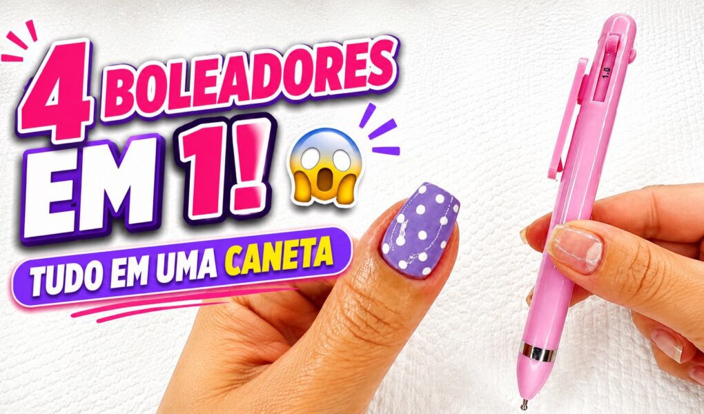 Caneta boleadora 4 em 1: praticidade para decorar e limpar as unhas