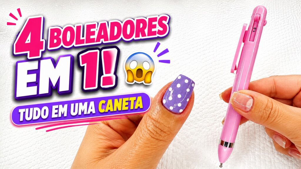 Caneta boleadora 4 em 1: praticidade para decorar e limpar as unhas