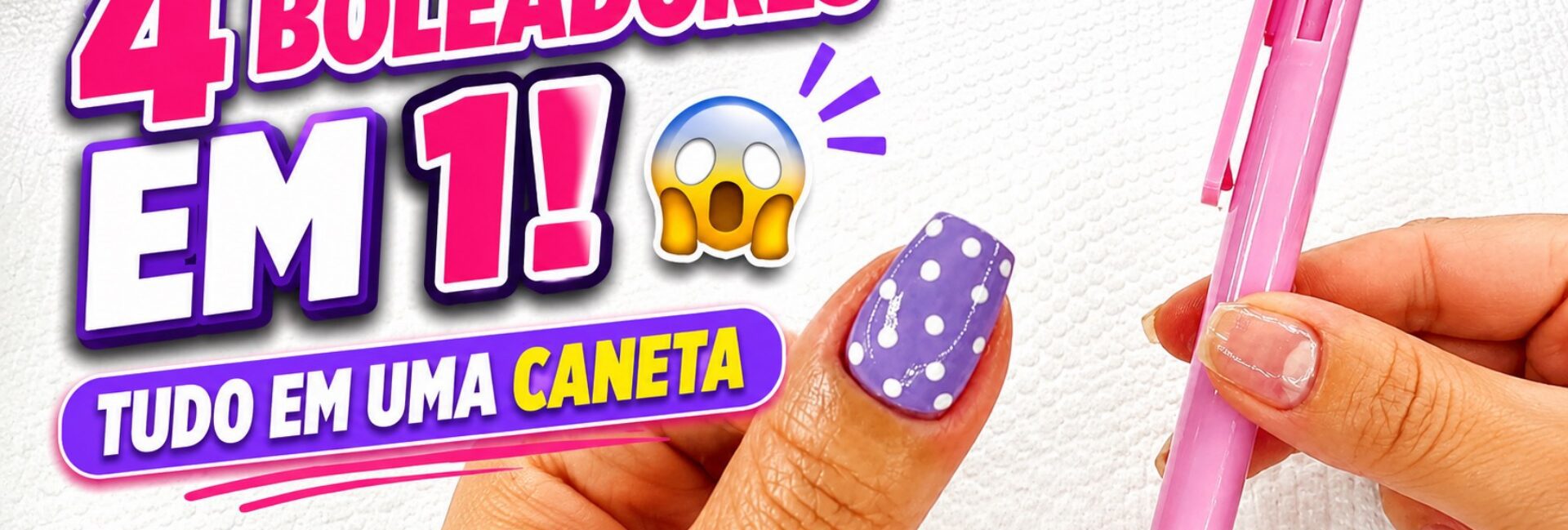 Caneta boleadora 4 em 1: praticidade para decorar e limpar as unhas