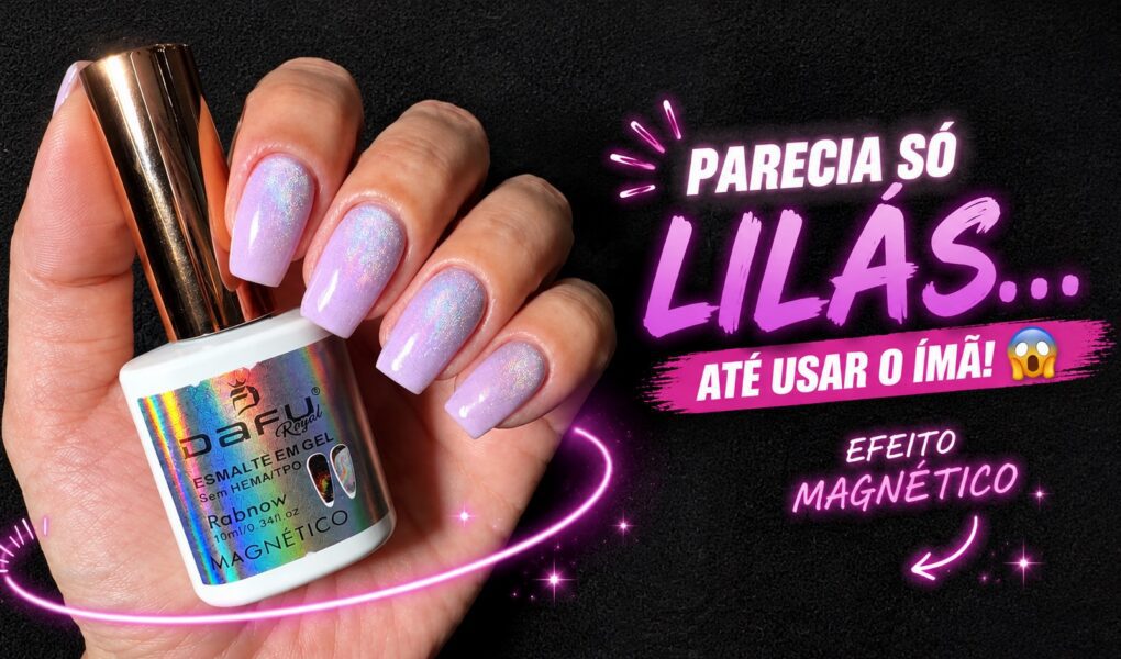 Esmalte em gel magnético: o efeito lilás com acabamento perfeito