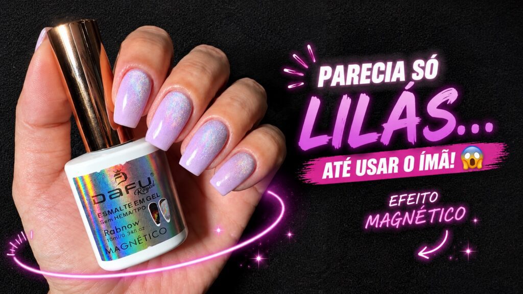 Esmalte em gel magnético: o efeito lilás com acabamento perfeito