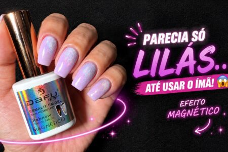 Esmalte em gel magnético: o efeito lilás com acabamento perfeito