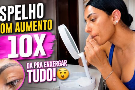 Espelho de mesa com aumento 10 vezes para enxergar tudo