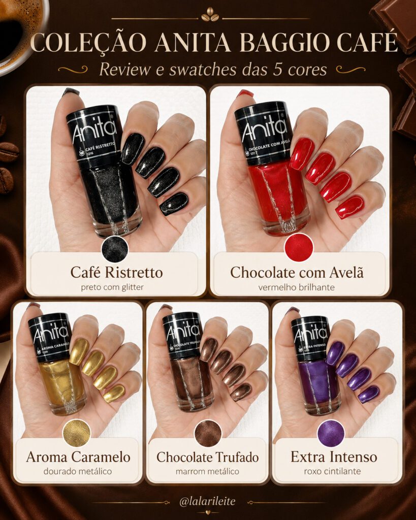 Coleção Anita Baggio Café — Review e Swatches