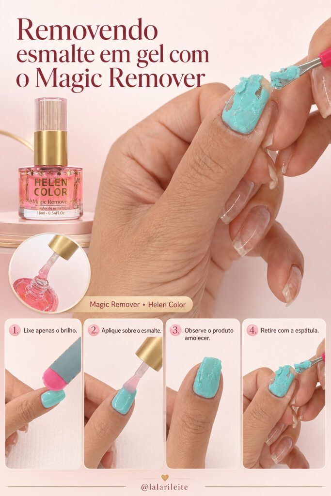 Removendo esmalte em gel com o Magic Remover