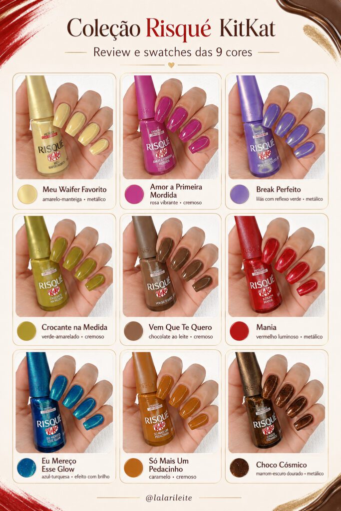Coleção Risqué KitKat — Review e Swatches das 9 Cores