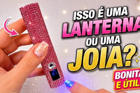 Lanterna recarregável com luz LED UV e aparência de joia