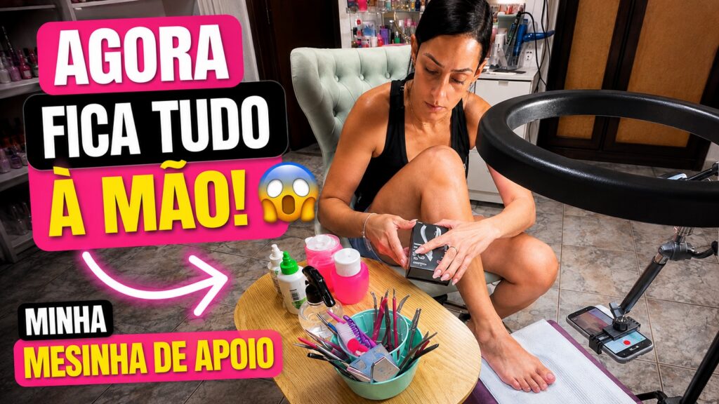 A mesinha que organizou meus materiais de unhas