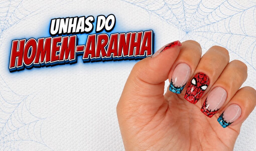 Unhas do Homem-Aranha com francesinha magnética