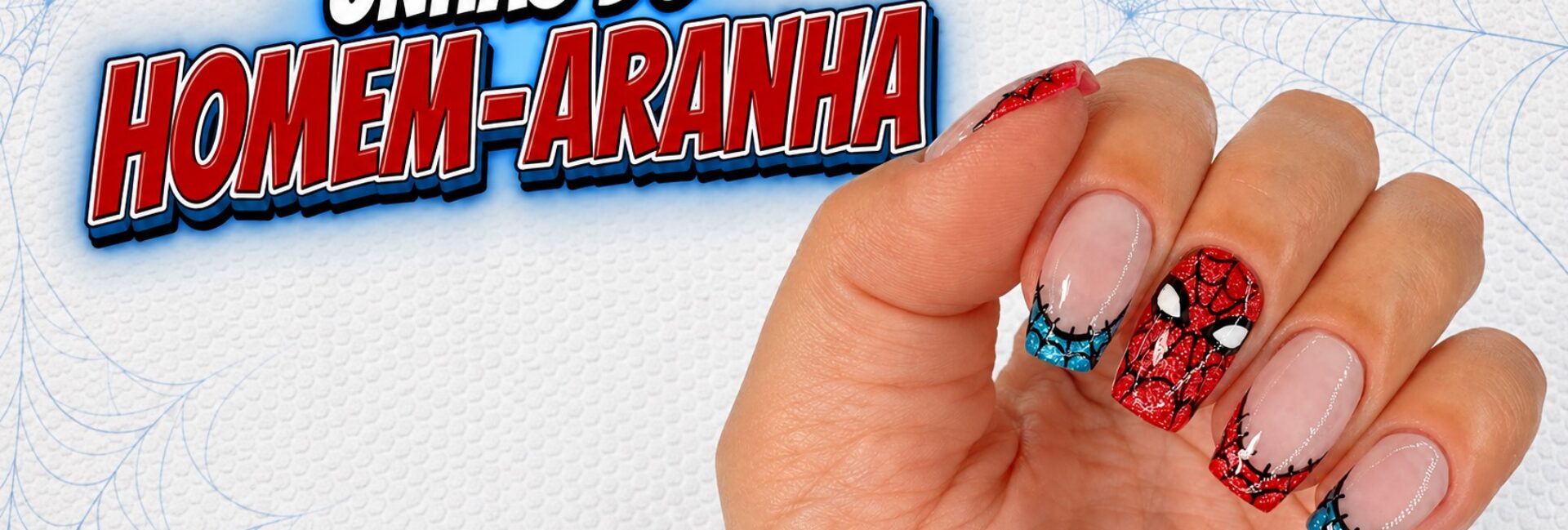 Unhas do Homem-Aranha com francesinha magnética
