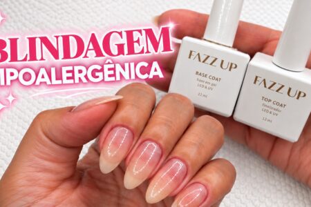Blindagem hipoalergênica: passo a passo com base coat e top coat