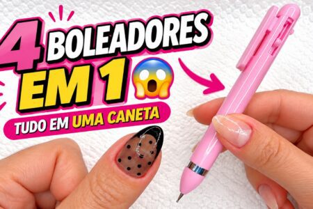 Caneta boleadora 4 em 1 para fazer poá nas unhas