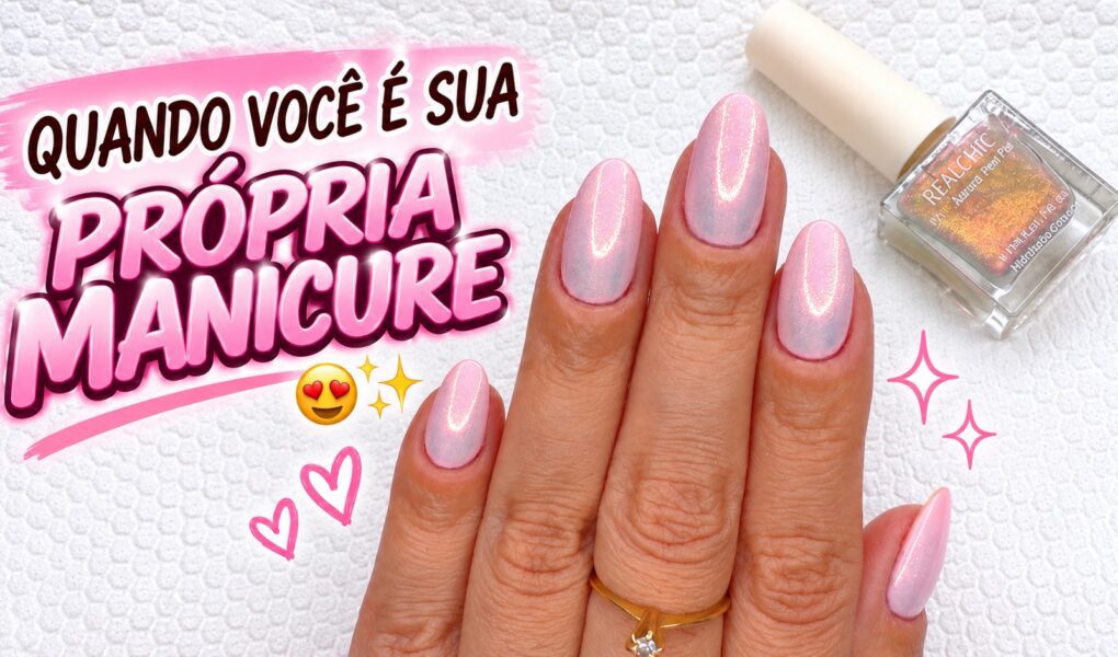 Esmaltação rosa delicada com Risqué Rose Bombom