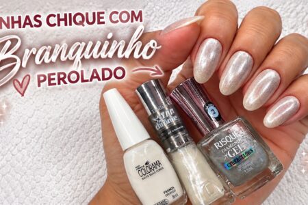 Unhas com branquinho perolado: mistura delicada e chique