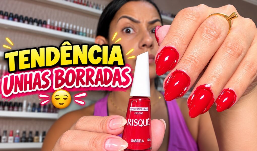 Unhas com cantos borrados: testei a tendência com esmalte vermelho