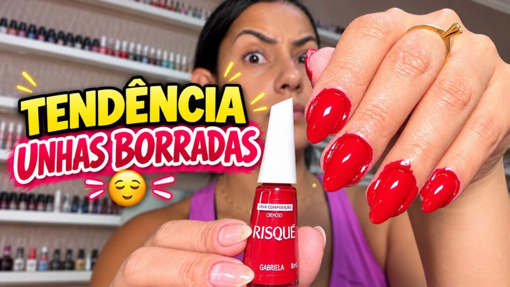 Unhas com cantos borrados: testei a tendência com esmalte vermelho
