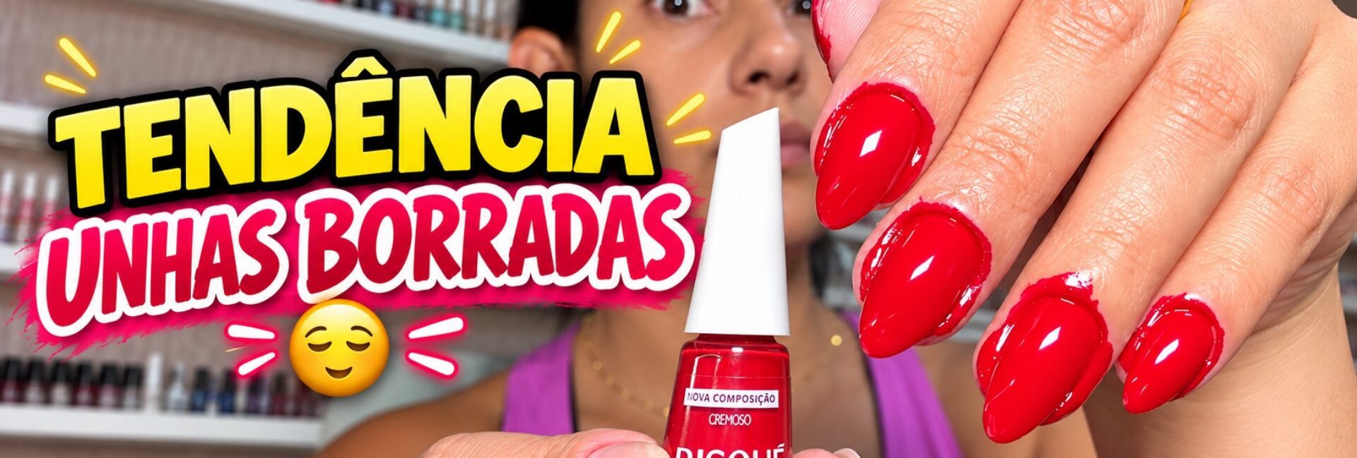Unhas com cantos borrados: testei a tendência com esmalte vermelho
