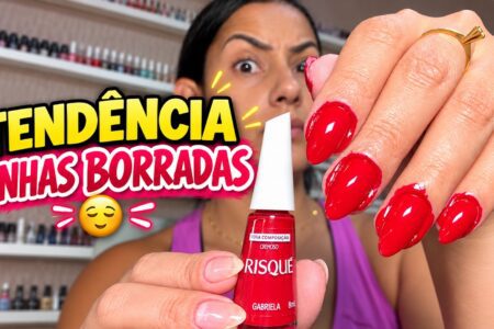 Unhas com cantos borrados: testei a tendência com esmalte vermelho