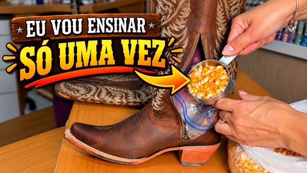 Como lacear bota de bico fino com milho
