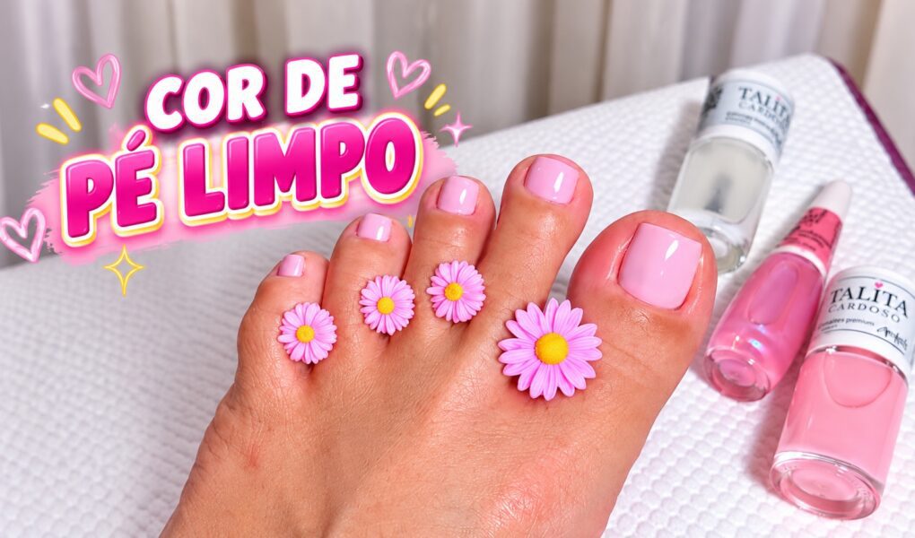 Unha cor de pé limpo: esmaltação rosa delicada e natural