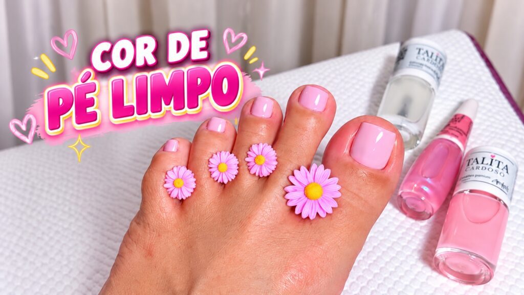 Unha cor de pé limpo: esmaltação rosa delicada e natural