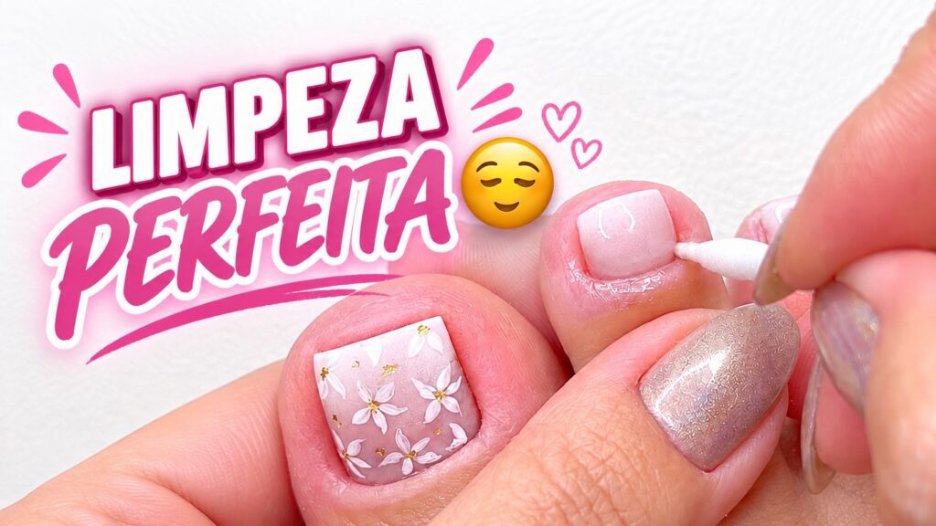 Como limpar a esmaltação dos pés com palito fino