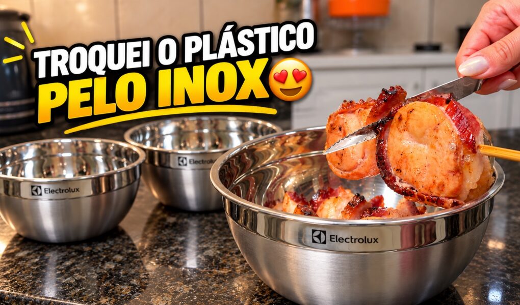 Bowls de inox com tampa para organizar a cozinha